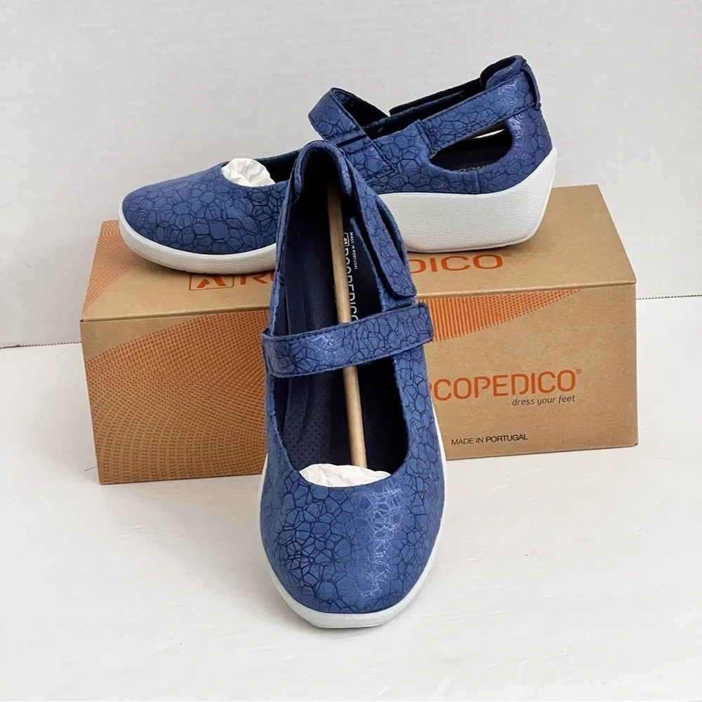 Arcopedico Mary Jane Shoes L51 Liho Blue Size 39 US 8-8.5 New